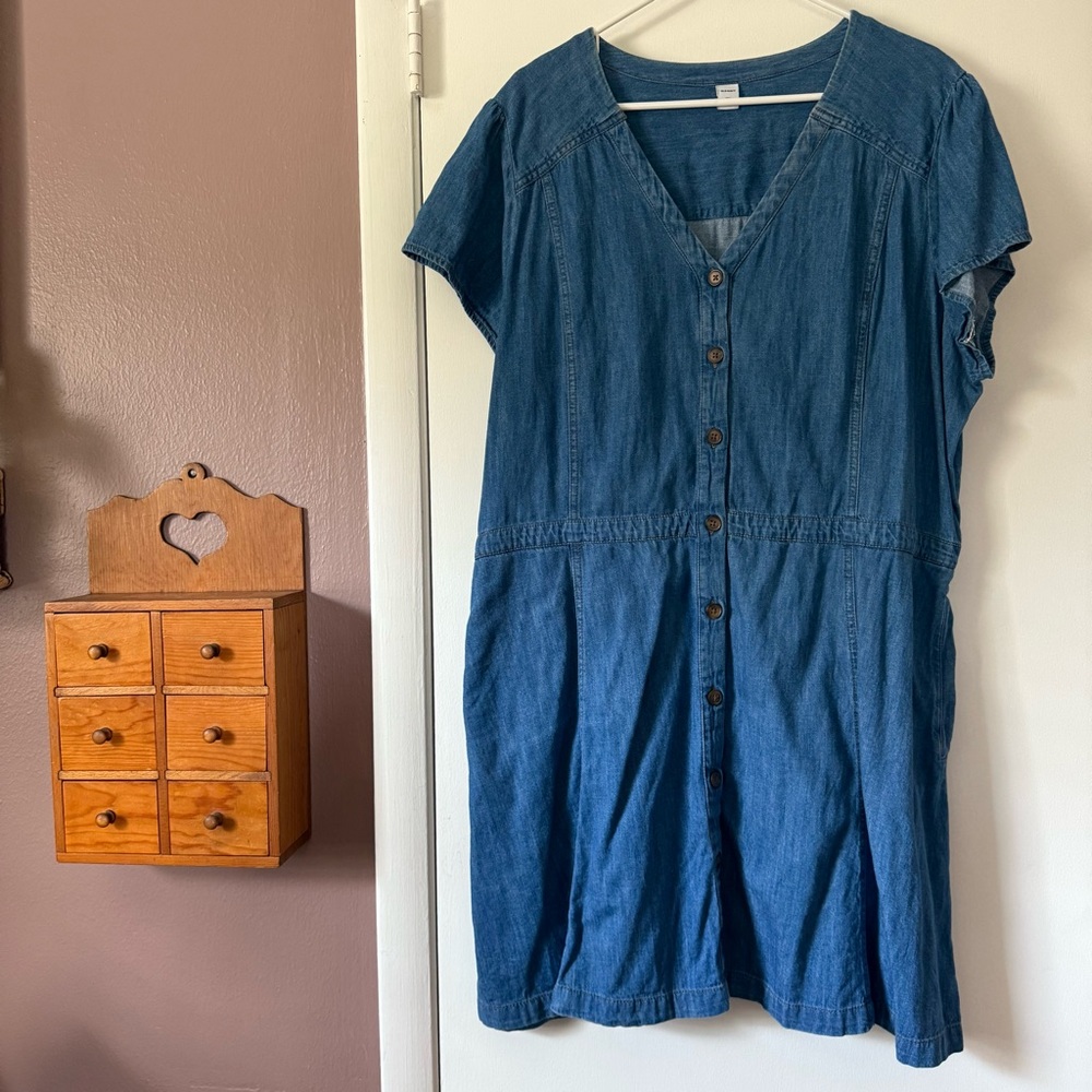 Old Navy Denim Blue Midi Dress